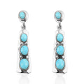 Santa Fe Style Kingman Turquoise Drop Earrings in Sterling Silver 4.25 ctw - Sticky add to cart bar