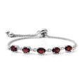 Mozambique Garnet Bolo Bracelet in Sterling Silver and Stainless Steel 2.80 ctw - Sticky add to cart bar
