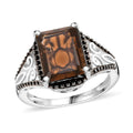 Brazilian Smoky Quartz Ring in Platinum Over Sterling Silver 3.65 ctw - Sticky add to cart bar