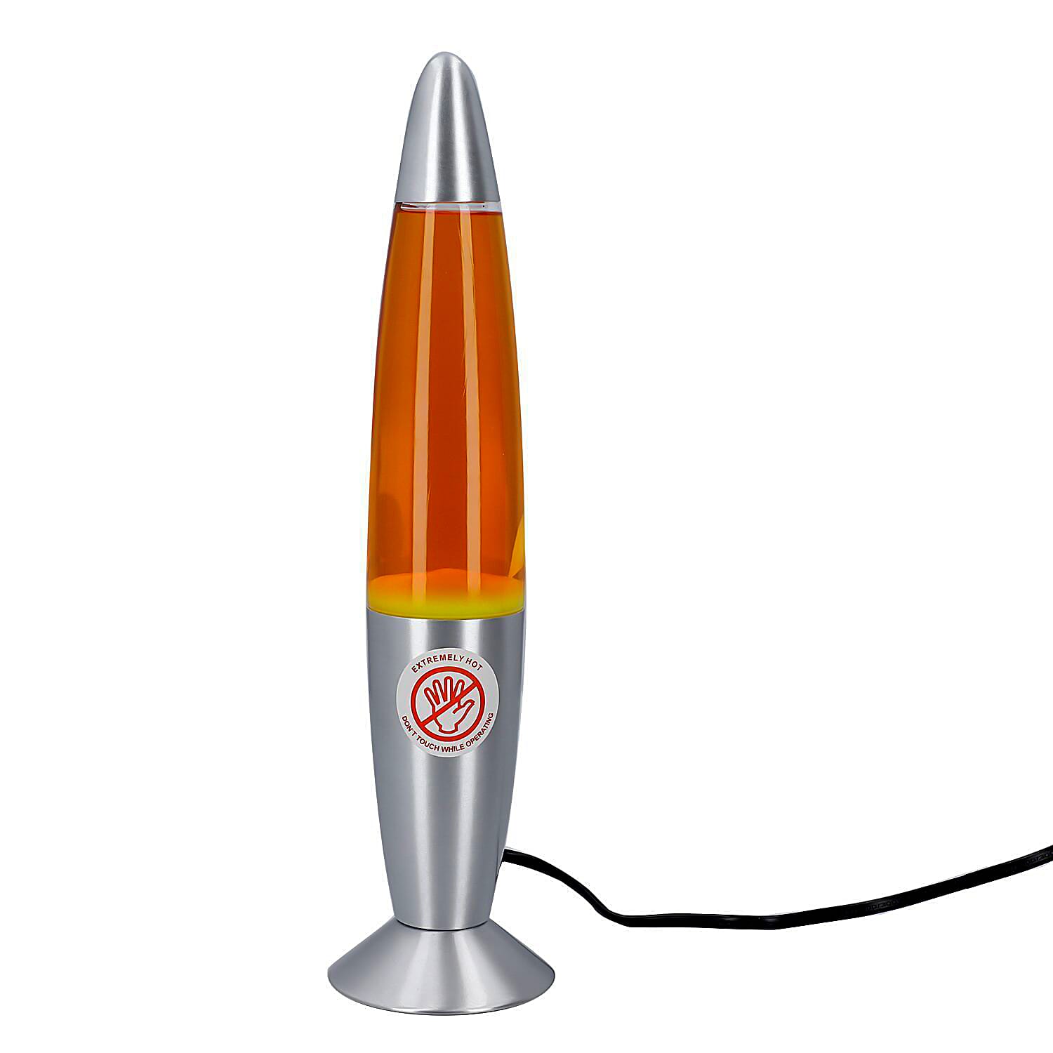 Yellow Groovy Wax Lava Motion Lamp with Aluminium Base