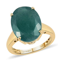 LUXORO 14K Yellow Gold Premium Grandidierite Solitaire Ring (Size 10.0) (4.25 g) 10.15 ctw