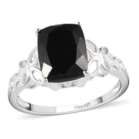 D'Joy Australian Black Tourmaline Solitaire Ring in Sterling Silver (Size 10.0) 3.50 ctw