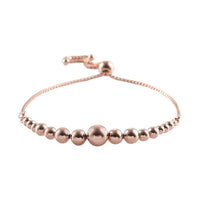 Artisan Crafted 14K RG Over Sterling Silver Beaded Bolo Bracelet (4.50 g)