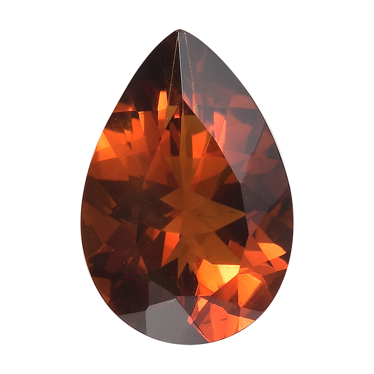 AA Brazilian Cherry Citrine (Pear 16x12 mm) 6.00 ctw Loose Gemstone