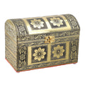 Handcrafted Treasure Box in Silvertone (8x4.5x5.5 in) with Scratch Protection Interior - Sticky add to cart bar