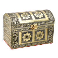 Handcrafted Treasure Box in Silvertone (8x4.5x5.5 in) with Scratch Protection Interior