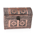Handcrafted Treasure Box in Silvertone (8x4.5x5.5 in) with Scratch Protection Interior - Sticky add to cart bar