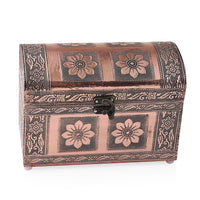 Handcrafted Treasure Box in Silvertone (8x4.5x5.5 in) with Scratch Protection Interior