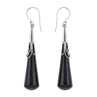 42.46 ctw Black Onyx Earrings in Sterling Silver