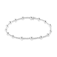 Station Bead Stretch Bracelet in Sterling Silver 3.51 Grams