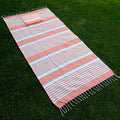 Peach Beach Pillow Towel with Fringes (Cotton, 34x67) - Sticky add to cart bar