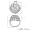 Simulated Diamond Cocktail Ring in Silvertone 5.25 ctw - Sticky add to cart bar