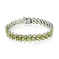 Hebei Peridot Cluster Bracelet in Platinum Over Sterling Silver (8.00 In) 35.66 ctw - Sticky add to cart bar