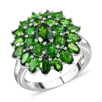 Deal of the Hour Russian Diopside Cluster Ring in Platinum Over Sterling Silver (Avg. 7.20 g) 6.05 ctw