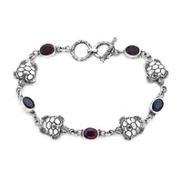 BALI LEGACY 7.75 ctw Niassa Ruby, Multi Gemstone Bracelet in Sterling Silver (7.50 In) 12.40 Grams