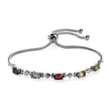 Multi Gemstone Bolo Bracelet in Stainless Steel 2.50 ctw - Sticky add to cart bar