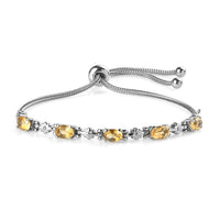 2.05 ctw Brazilian Citrine Bolo Bracelet in Stainless Steel