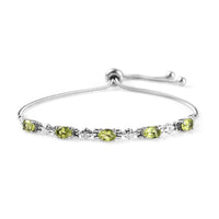 2.65 ctw Peridot Bolo Bracelet in Stainless Steel