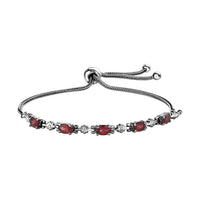 Multi Gemstone Bolo Bracelet in Stainless Steel 2.50 ctw