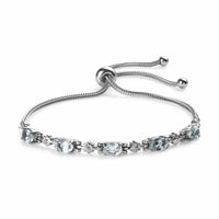 2.35 ctw Sky Blue Topaz Bolo Bracelet in Stainless Steel