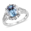 Premium Santa Maria Aquamarine and Zircon Ring in 14K White Gold 2.80 Grams 3.00 ctw - Sticky add to cart bar