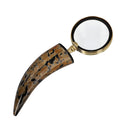Handcrafted Goldtone 3X Magnifying Glass with Buffalo Horn Handle (9x3 in) - Sticky add to cart bar