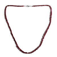 Orissa Rhodolite Garnet Faceted Beaded Necklace 18 Inches in Sterling Silver 44.00 ctw