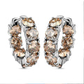 Simulated Green Diamond Hoop Earrings in Stainless Steel 20.90 ctw - Sticky add to cart bar