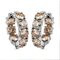 Simulated Green Diamond Hoop Earrings in Stainless Steel 20.90 ctw