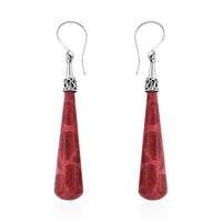 Sponge Coral Drop Earrings in Sterling Silver