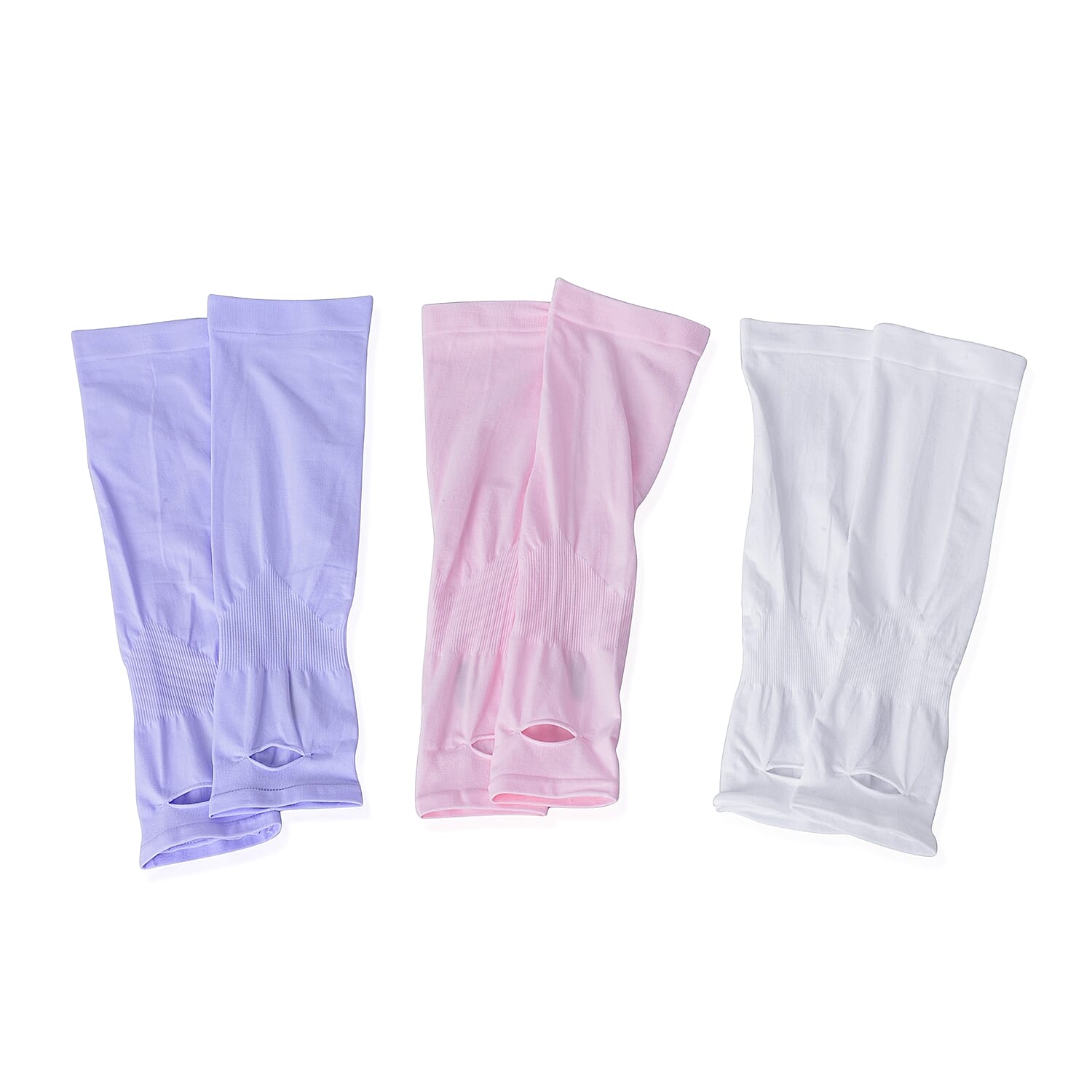 HOMESMART Set of 3 Pairs White, Lilac and Pink Cooling Sleeves (90% Polyamide and 10% Spandex)