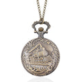 STRADA Japanese Movement Train Pattern Water Resistant Pocket Watch With Silvertone Chain (31.50 Inches) - Sticky add to cart bar