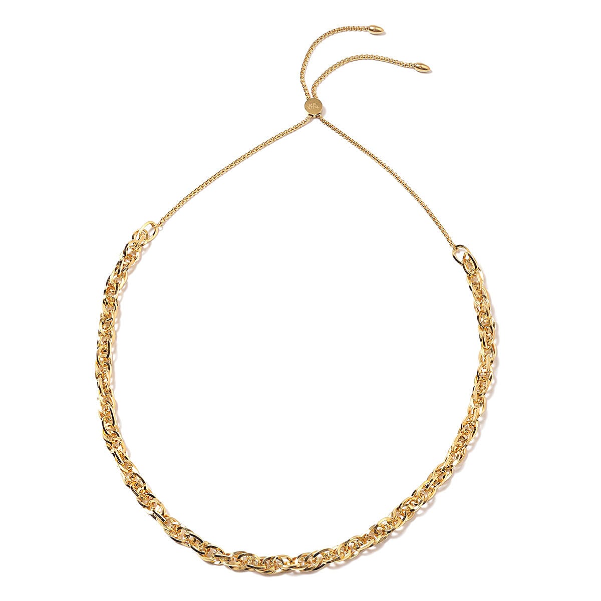 Singapore Bolo Necklace 16-32 Inches in ION Plated Yellow Gold Stainless Steel 30.90 Grams