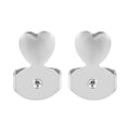 Rhodium Over Sterling Silver Heart Shape Earring Lifter Push Backs - Sticky add to cart bar