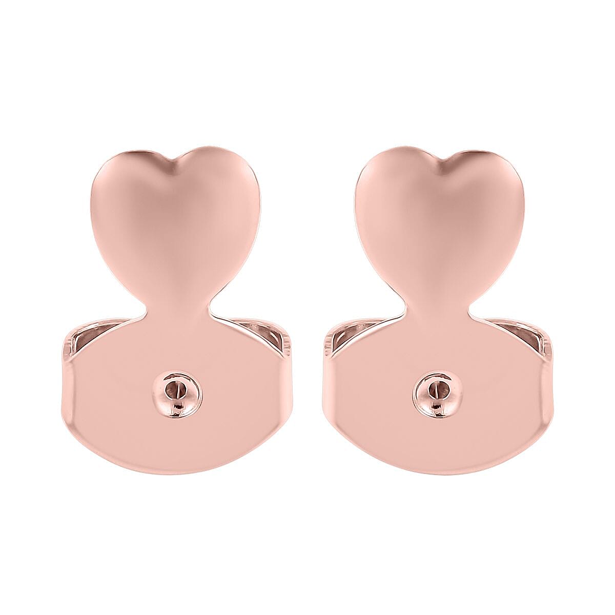 Rhodium Over Sterling Silver Heart Shape Earring Lifter Push Backs