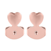 Rhodium Over Sterling Silver Heart Shape Earring Lifter Push Backs