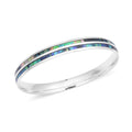 Abalone Shell Enameled Bangle Bracelet in Stainless Steel (8 in) - Sticky add to cart bar