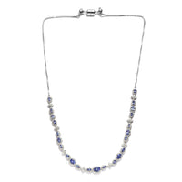 9.77 ctw Tanzanite and Zircon Necklace 22 Inch in Platinum Over Sterling Silver
