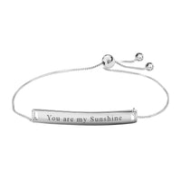 You are My Sunshine Bar Bolo Bracelet in Sterling Silver 3.80 Grams
