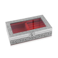 Handcrafted Aluminum Oxidized Jewelry Box with Wine Scratch Protection Interior - Sticky add to cart bar