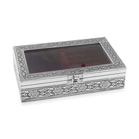 Handcrafted Aluminum Oxidized Jewelry Box with Wine Scratch Protection Interior
