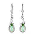 Premium Ethiopian Welo Opal and Multi Gemstone Lever Back Earrings in Platinum Over Sterling Silver 1.85 ctw - Sticky add to cart bar