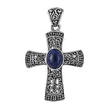 Bali Legacy Lapis Lazuli Cross Pendant without Chain in Sterling Silver 2.34 ctw - Sticky add to cart bar