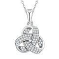 Lustro Stella 0.57 ctw Premium Cubic Zirconia Knotted Loop Pendant Necklace 18 Inch in Platinum Over Sterling Silver - Sticky add to cart bar