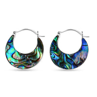 Abalone Shell HoopEarrings in Sterling Silver