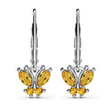 Brazilian Citrine 0.65 ctw Dangle Drop Earrings in Stainless Steel Sterling Silver, Citrine Butterfly Earrings - Sticky add to cart bar