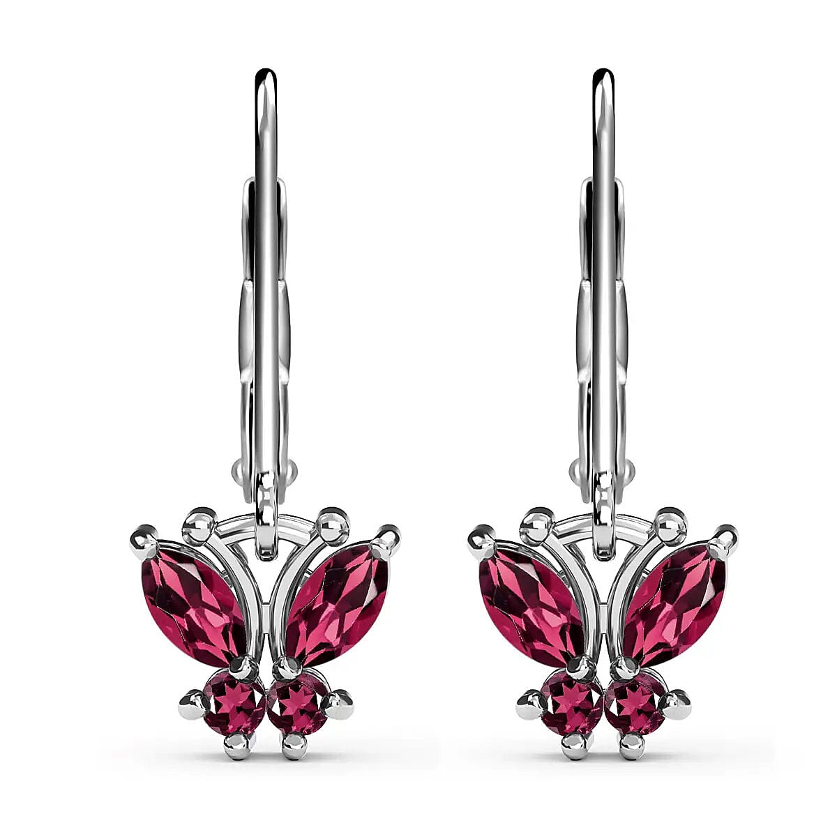 Brazilian Citrine 0.65 ctw Dangle Drop Earrings in Stainless Steel Sterling Silver, Citrine Butterfly Earrings