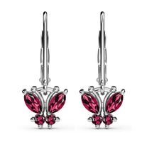 Brazilian Citrine 0.65 ctw Dangle Drop Earrings in Stainless Steel Sterling Silver, Citrine Butterfly Earrings