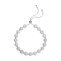 White Jade Beaded Bolo Bracelet in Sterling Silver 70.00 ctw - Sticky add to cart bar