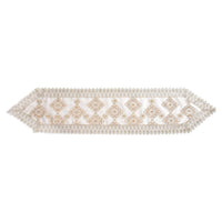 HOMESMART Golden and Tan Floral Pattern Polyester Lace Table Runner